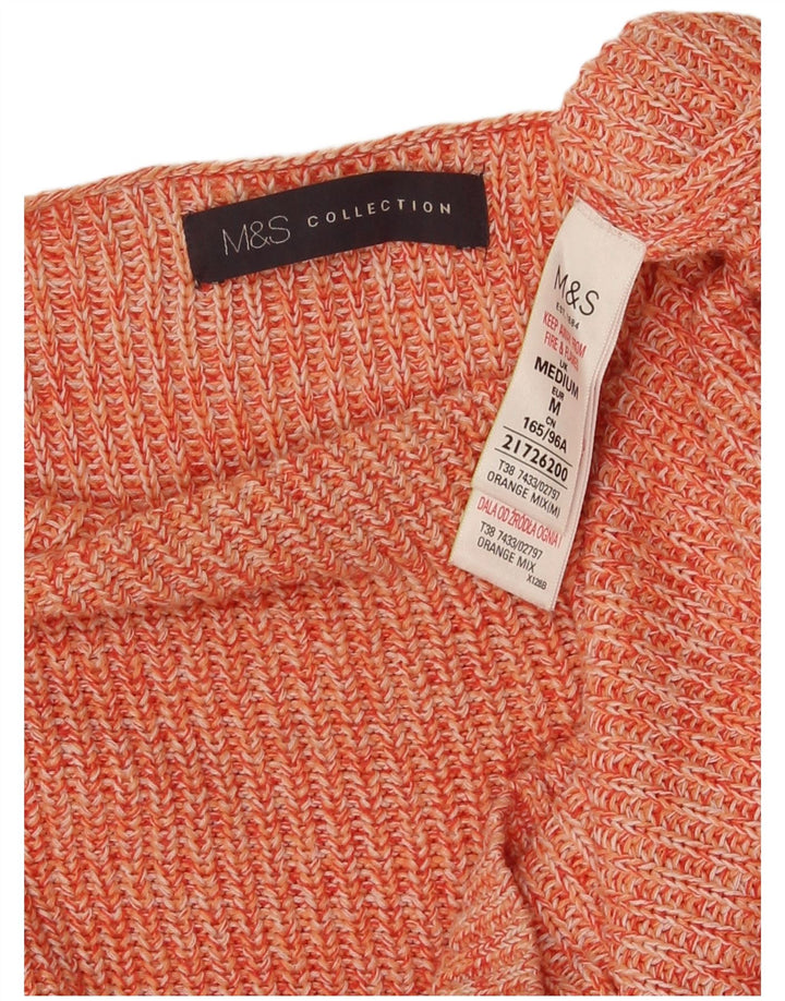 Marks & Spencer Pull col bateau pour femme UK 14 Orange moyen moucheté
