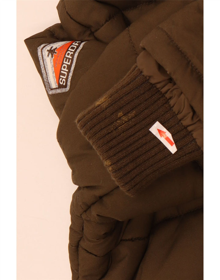 Superdry Veste matelassée à capuche pour hommes UK 38 Medium Kaki Polyester