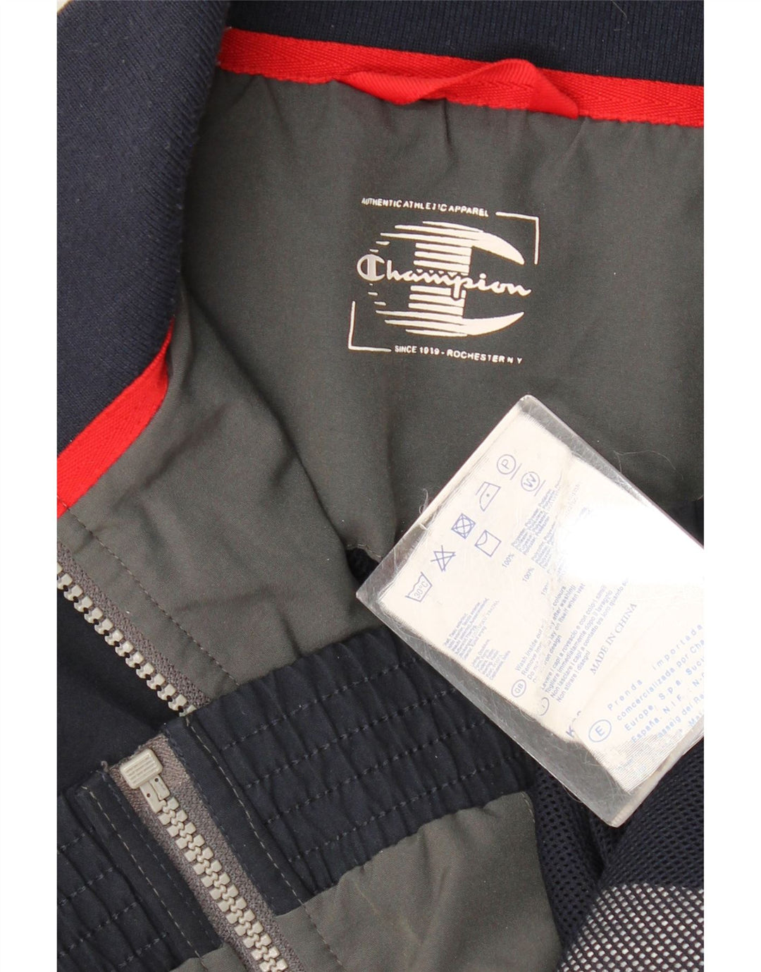 CHAMPION Veste de Survêtement Homme Large Bleu Marine Colorblock Polyester