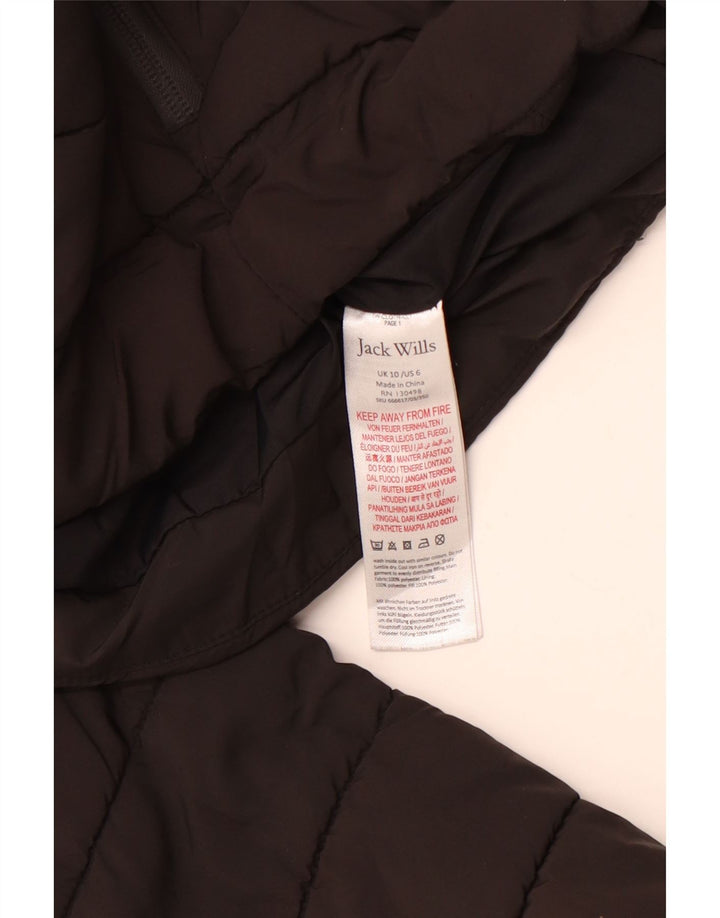 JACK WILLS Veste matelassée pour femme UK 10 Small Noir Polyester