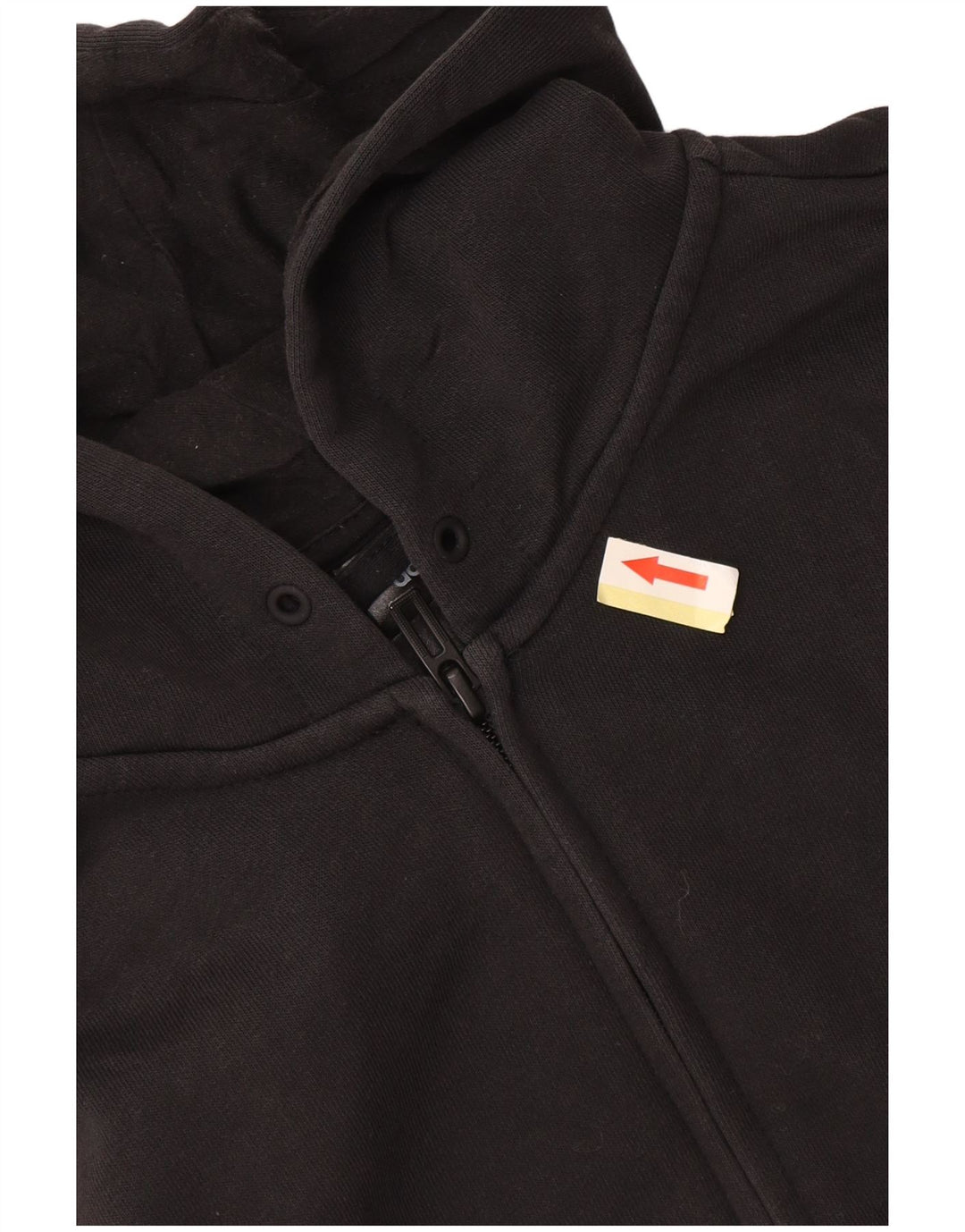 Adidas Pull à capuche zippé pour femme UK 14 Grand coton noir