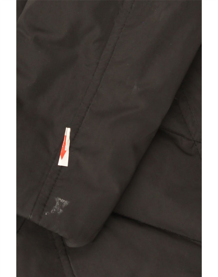 Monsoon Manteau Long Rembourré Femme UK 10 Petit Noir Polyester