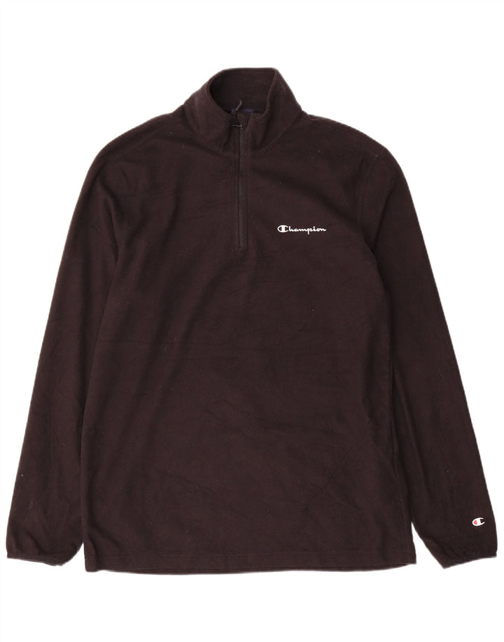 CHAMPION Pull Polaire Col Zippé Homme XL Noir Polyester