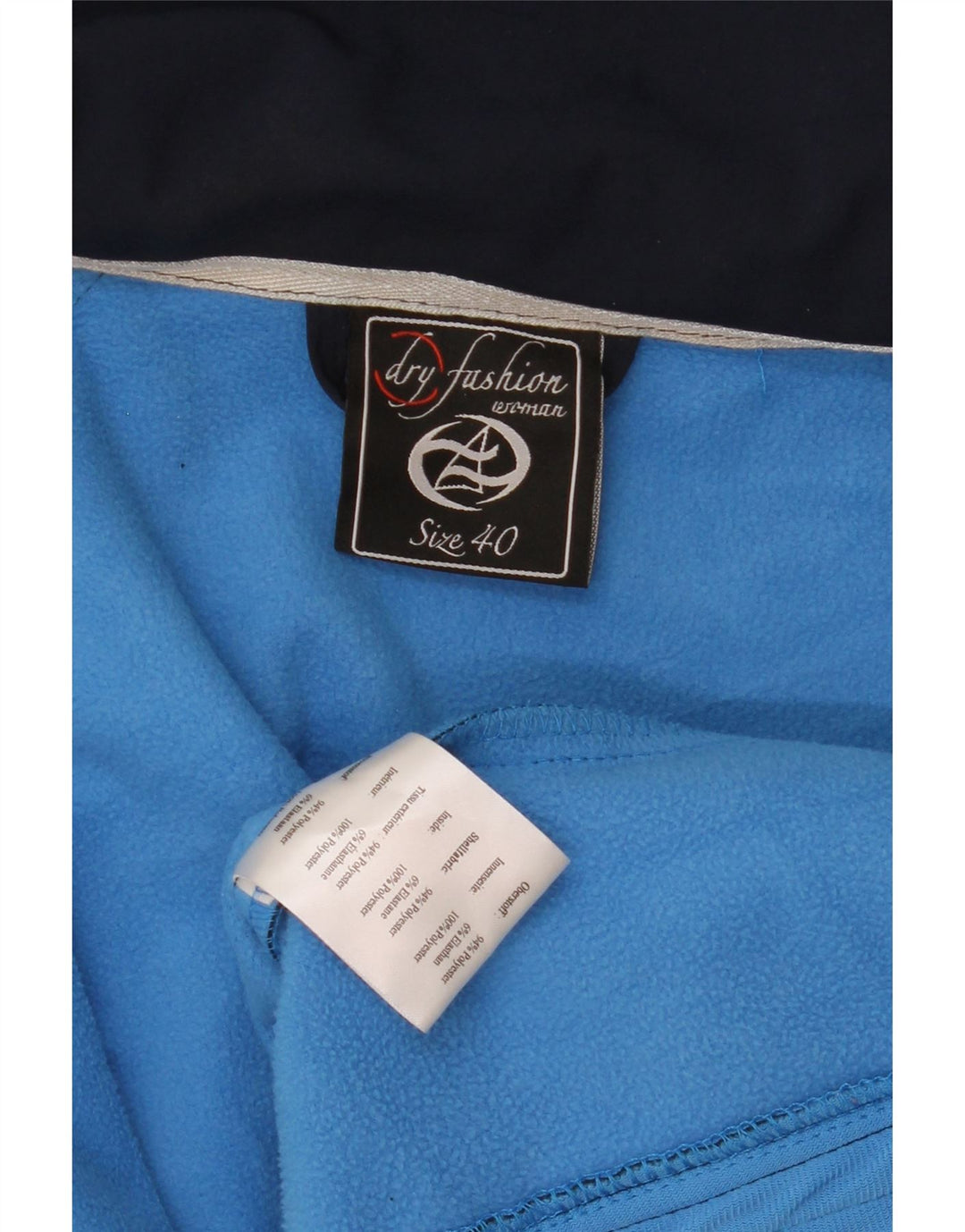 veste coupe-vent à capuche femme vintage EU 40 Polyester bleu marine moyen