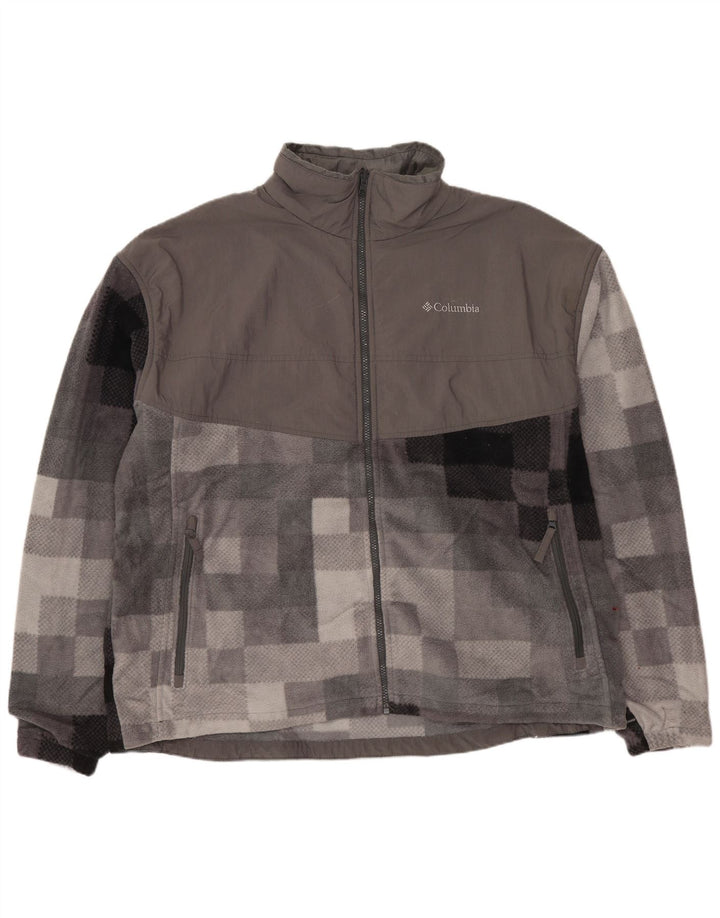 COLUMBIA Veste polaire échangeable pour hommes UK 44 2XL Gris Géométrique Polyester