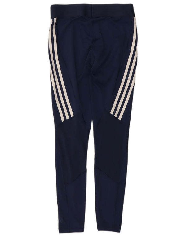 Adidas Femmes Aeroready Leggings UK 8/10 Petit Bleu Marine