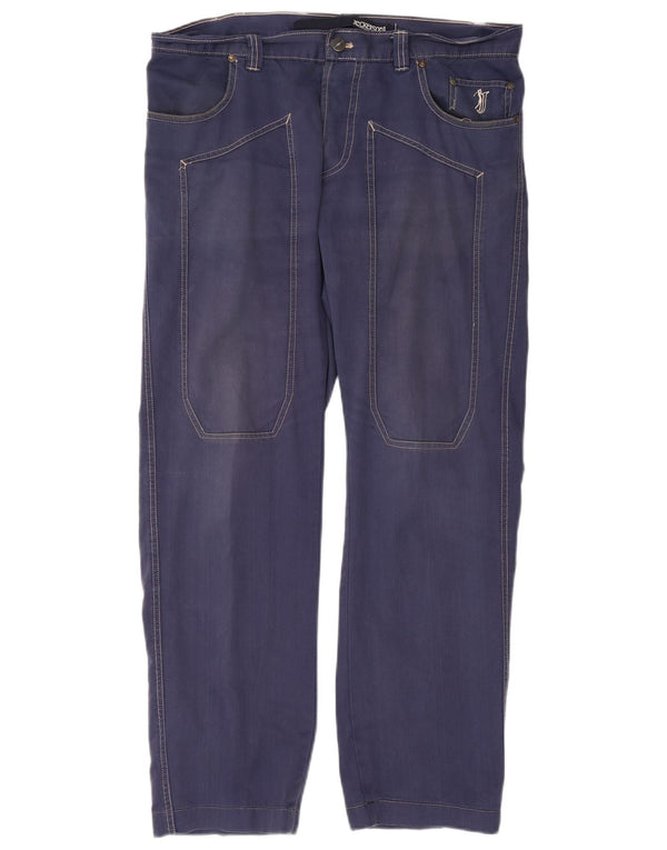 Jeckerson Jean droit homme IT 50 Large W34 L28 bleu marine coton