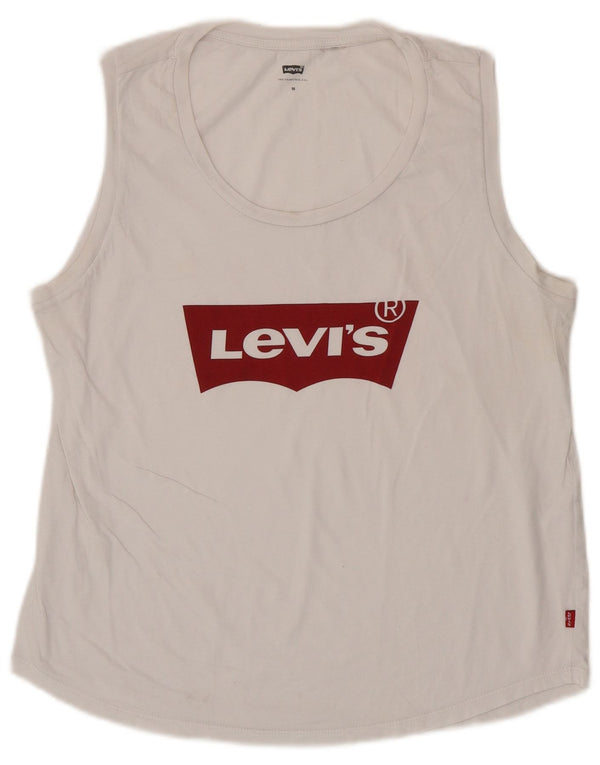 Levi's Débardeur Graphique Femme UK 12 Medium Blanc