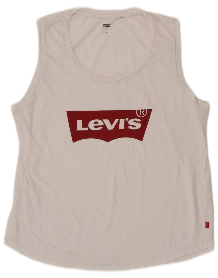 Levi's Débardeur Graphique Femme UK 12 Medium Blanc
