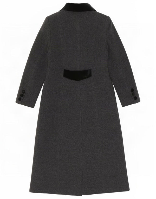vintage Womens Overcoat UK 10 Petite laine grise