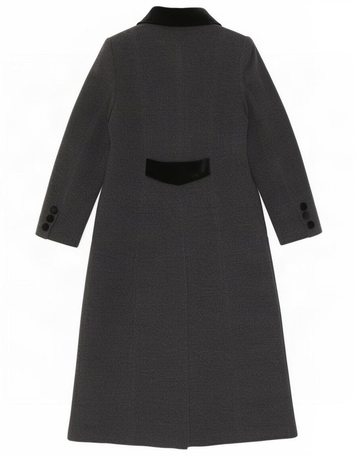 vintage Womens Overcoat UK 10 Petite laine grise