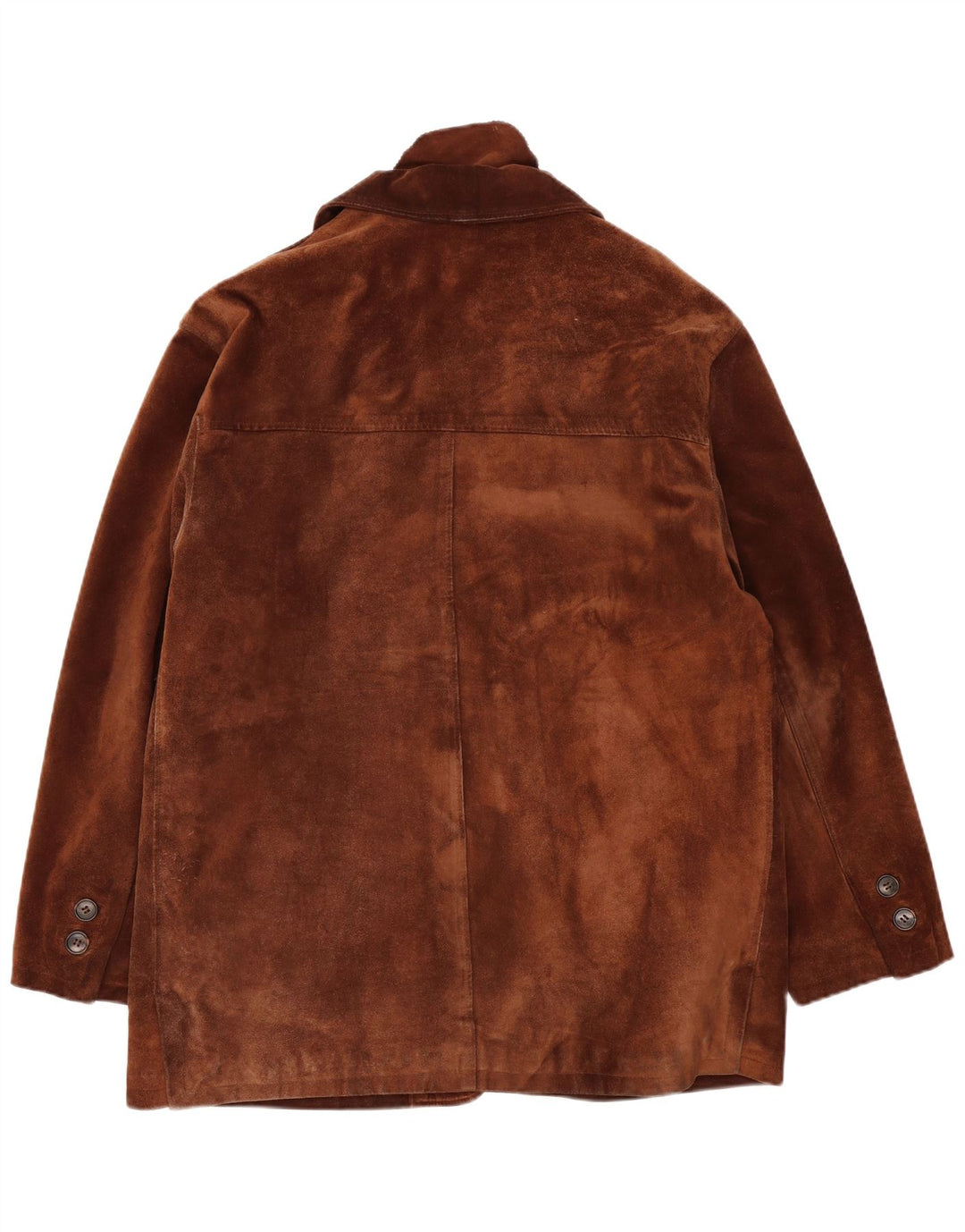 vintage Mens Suede Overcoat UK 40 Grand Cuir Brun