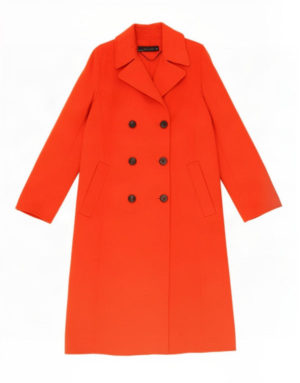 Zara Manteau croisé pour femme UK 10 Petite laine rouge