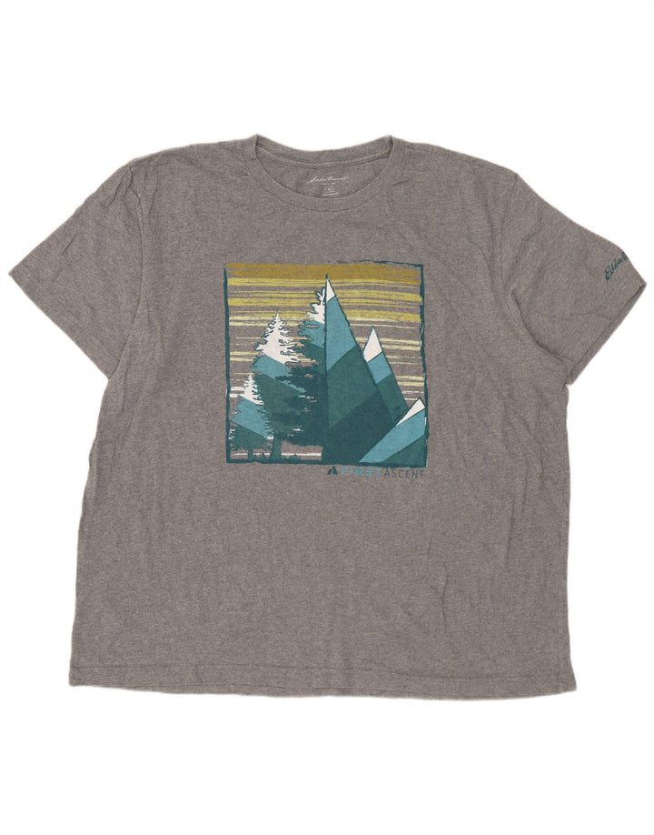 EDDIE BAUER T-Shirt Graphique Homme Top XL Gris Coton