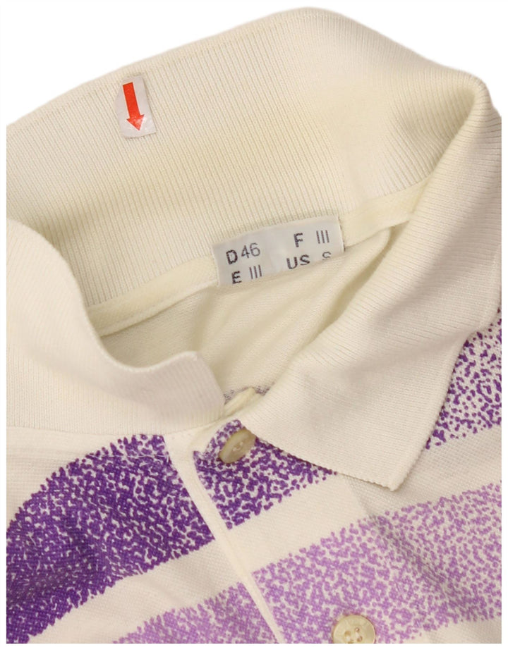 SERGIO TACCHINI Polo Homme Petit Coton Rayé Blanc Cassé