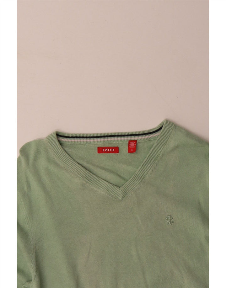 IZOD Pull Col V Homme Vert Moyen Coton