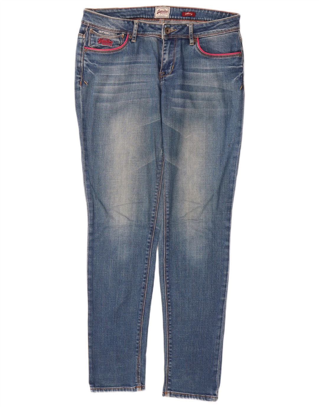 SUPERDRY Jean Skinny Femme W30 L32 Bleu Coton