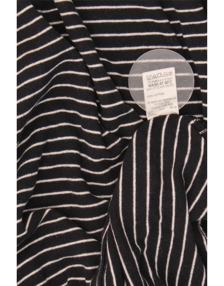 Marks & Spencer Haut à manches longues pour femme UK 16 Large Bleu marine à fines rayures