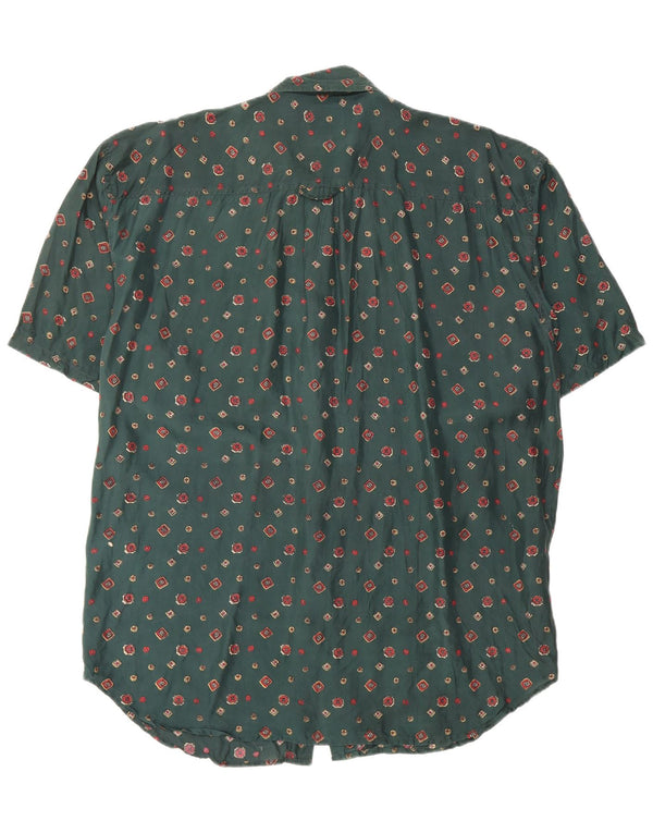 Fuzi Silks Chemise à manches courtes pour homme Motif floral vert