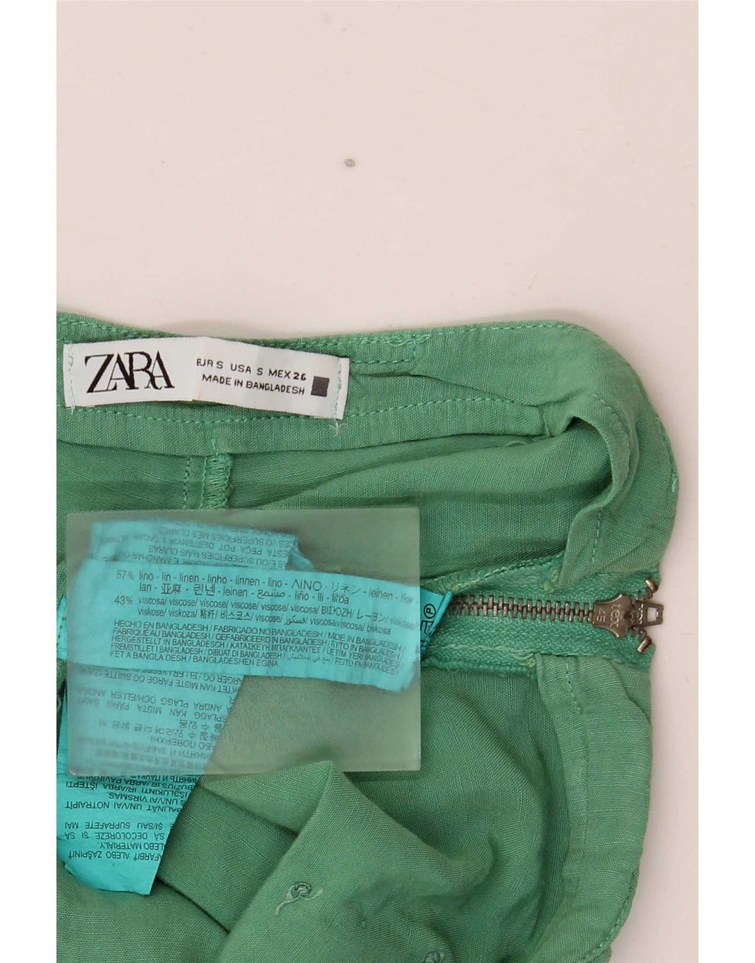 Zara Short décontracté pour femme Petit W26 Lin vert