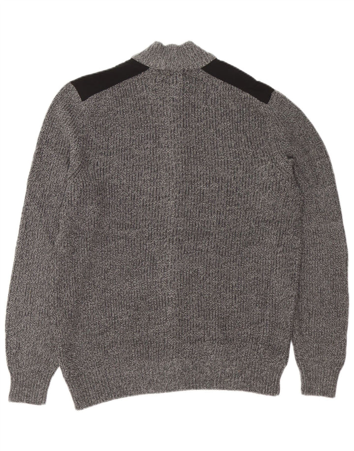 IZOD Cardigan Homme Pull Gris Moyen Colorblock Coton