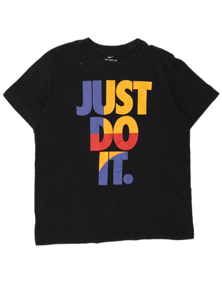 Nike T-shirt graphique pour homme en coton noir Taille L