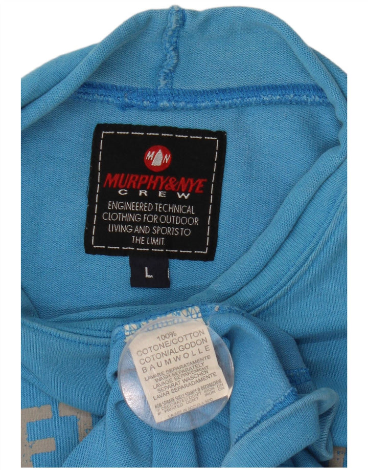 Murphy & Nye Sweat-shirt graphique pour homme en coton bleu Taille L