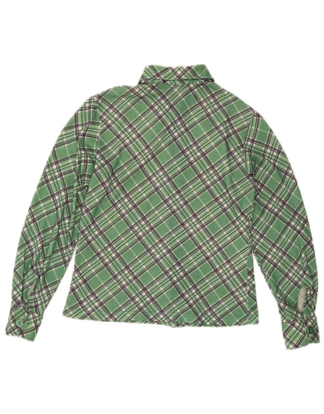 chemise femme vintage UK 12 Chèque vert moyen