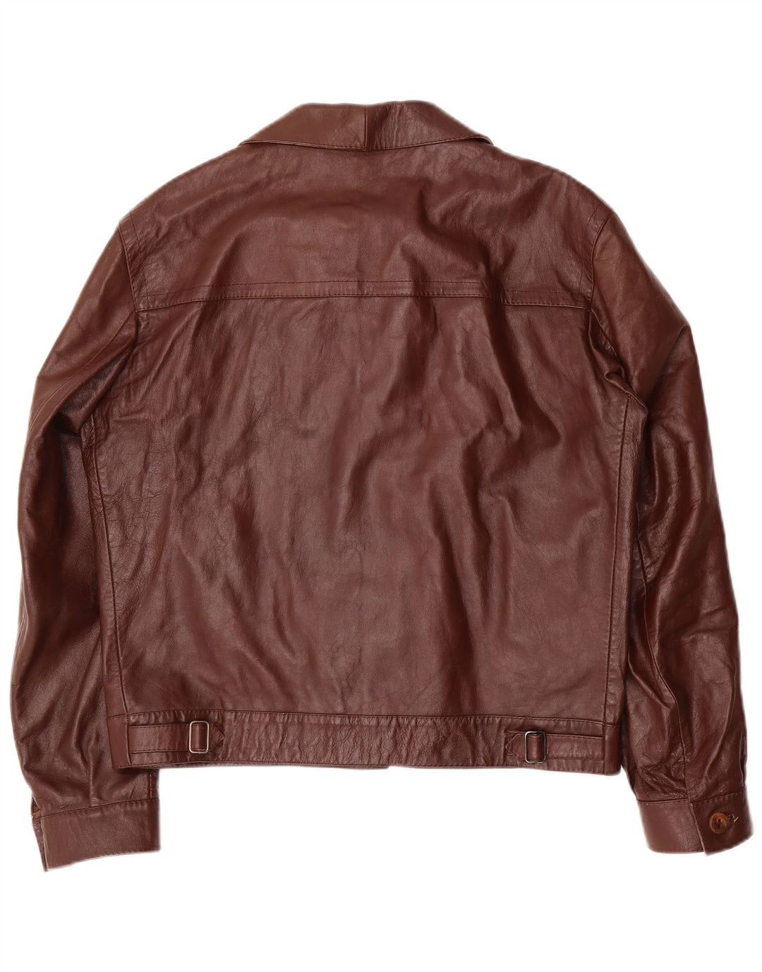 VINTAGE Veste en cuir homme UK 38 Marron moyen