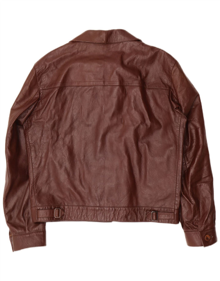 VINTAGE Veste en cuir homme UK 38 Marron moyen