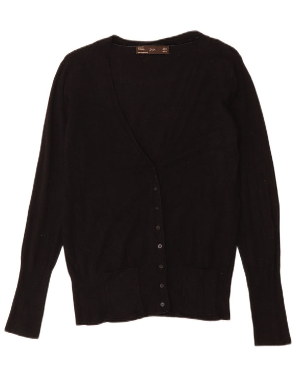 Zara Cardigan Femme Pull UK 12 Medium Noir
