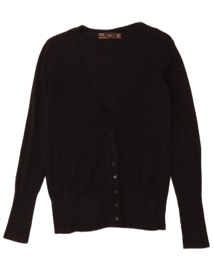 Zara Cardigan Femme Pull UK 12 Medium Noir