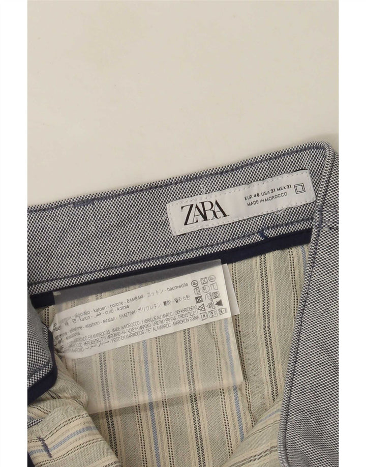 Zara Short Chino Homme EU 40 Medium W31 Gris Coton