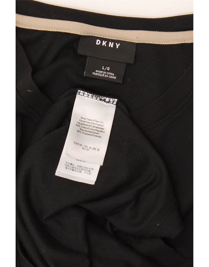 DKNY T-shirt graphique pour hommes en coton color block noir grand