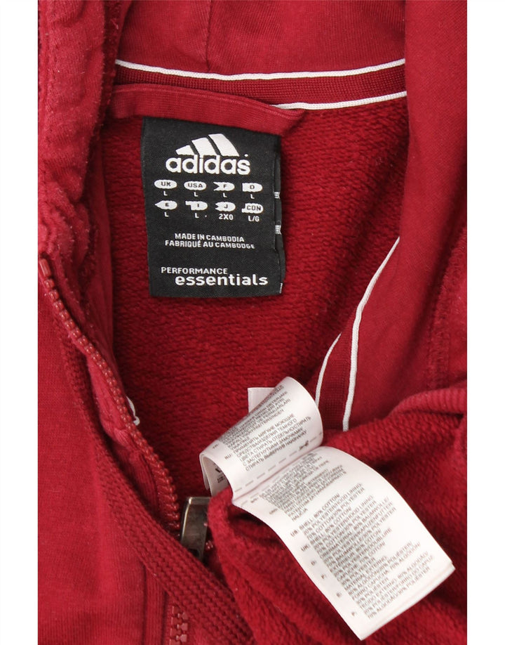 ADIDAS Pull à capuche zippé pour homme Grand coton rouge