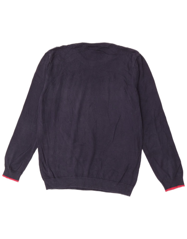 Lacoste Mens Crew Neck Jumper Pull Taille 5 Grand Bleu Marine Coton