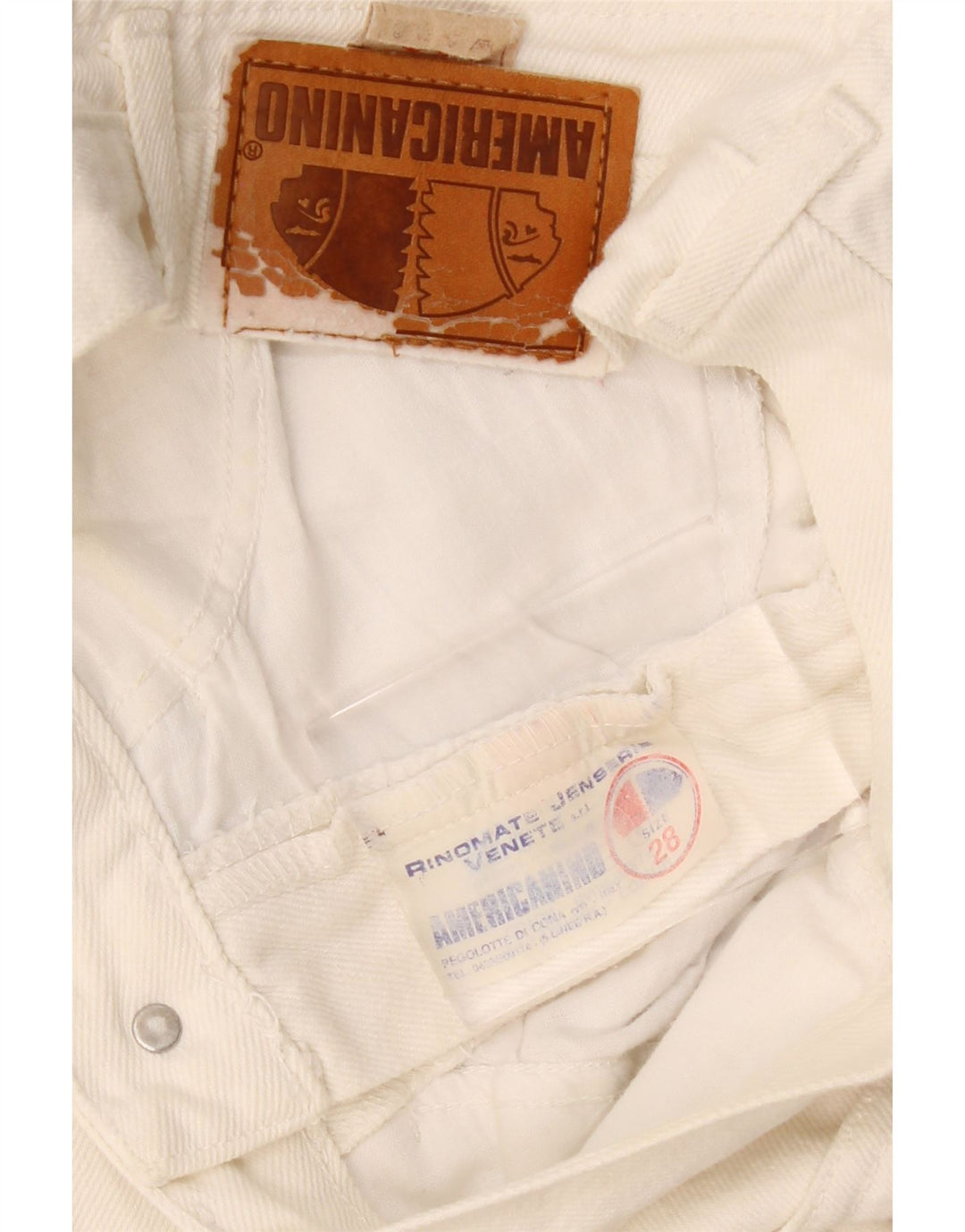 Americanino Jean fuselé taille haute pour femme W28 L28 Blanc cassé classique