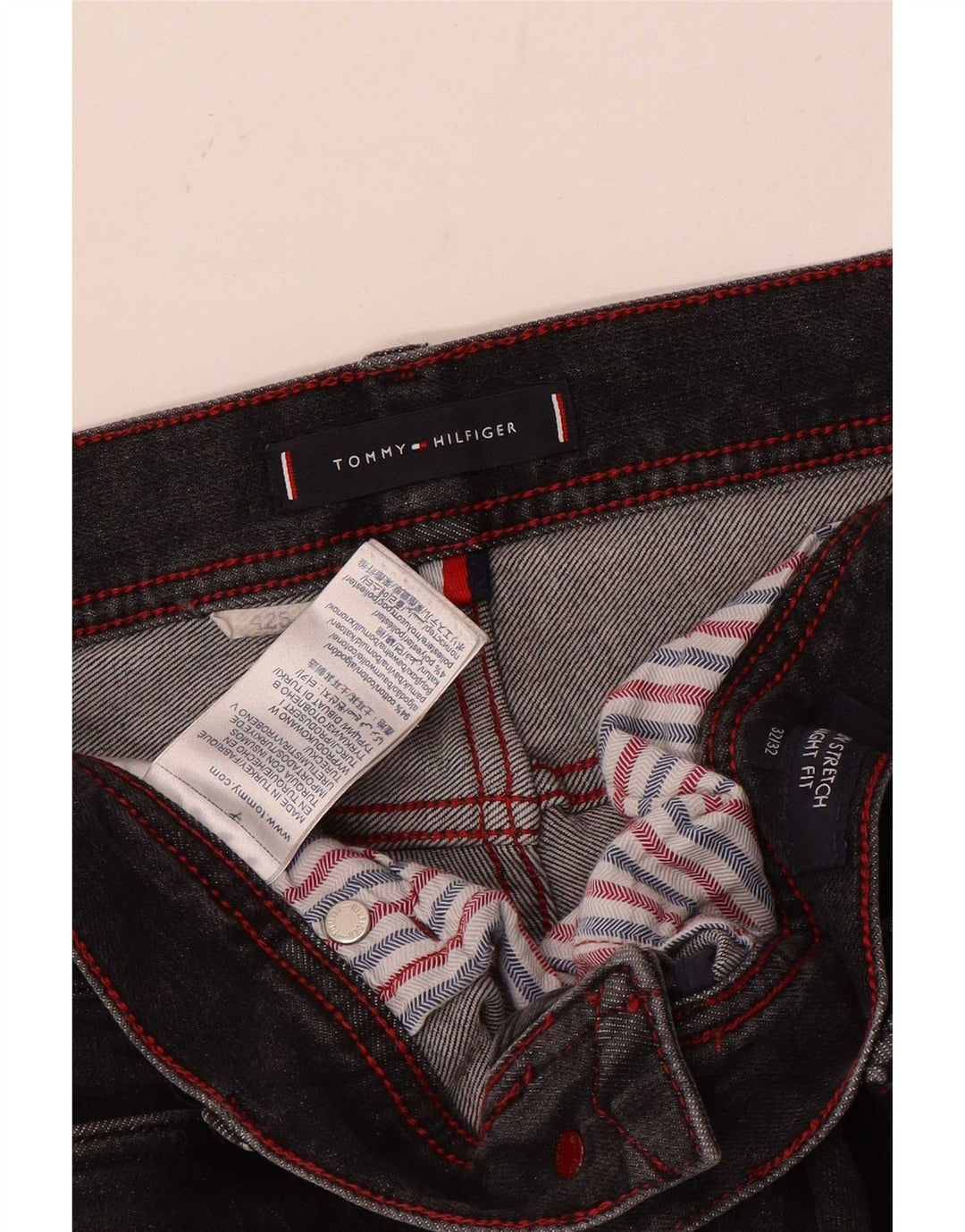 Tommy Hilfiger Jean droit homme W32 L29 gris coton