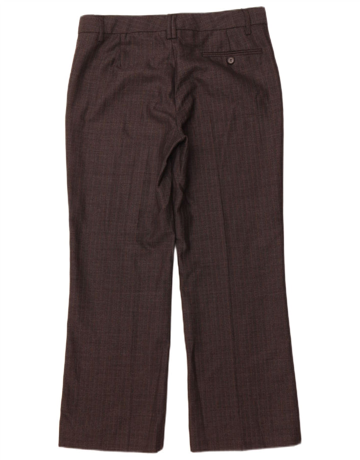 Pantalon Chino Droit Femme ZARA EU 40 Medium W30 L28 Gris Chevrons