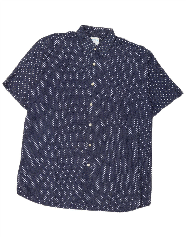 Cassera Chemise à manches courtes pour homme Taille 39 Bleu marine moyen à pois