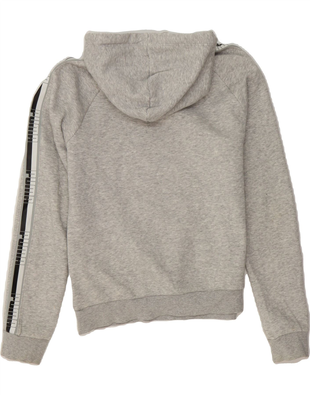 PUMA Womens Graphic Hoodie Jumper UK 10 Small Grey Polyester Vintage Puma and Second-Hand Puma from Messina Hembry 