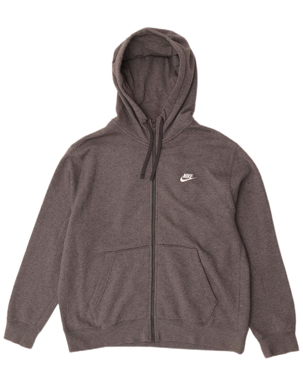 Nike Pull à capuche zippé pour homme XL en coton moucheté gris