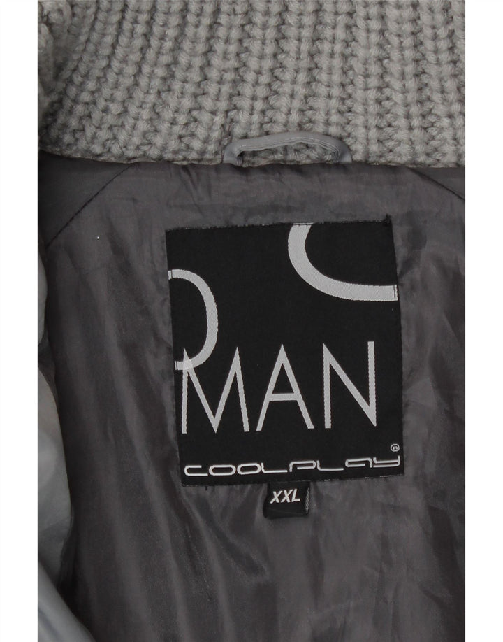 veste rembourrée vintage pour homme UK 44 2XL Gris Polyester