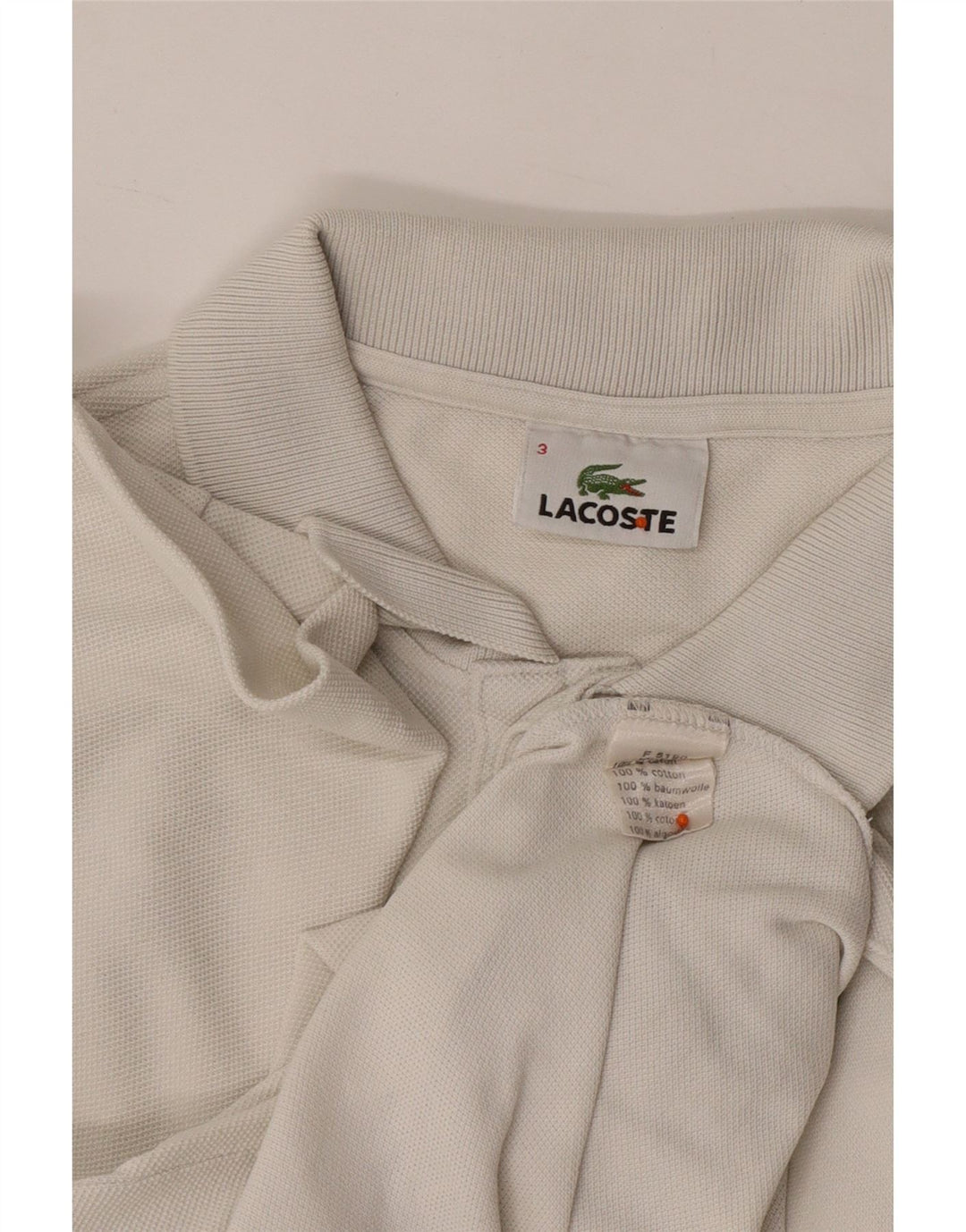LACOSTE Polo Homme Taille 3 Petit Coton Blanc