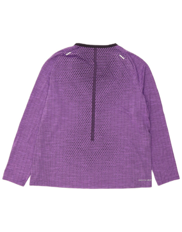 Nike Haut Dri Fit à manches longues pour homme XL Violet Polyester