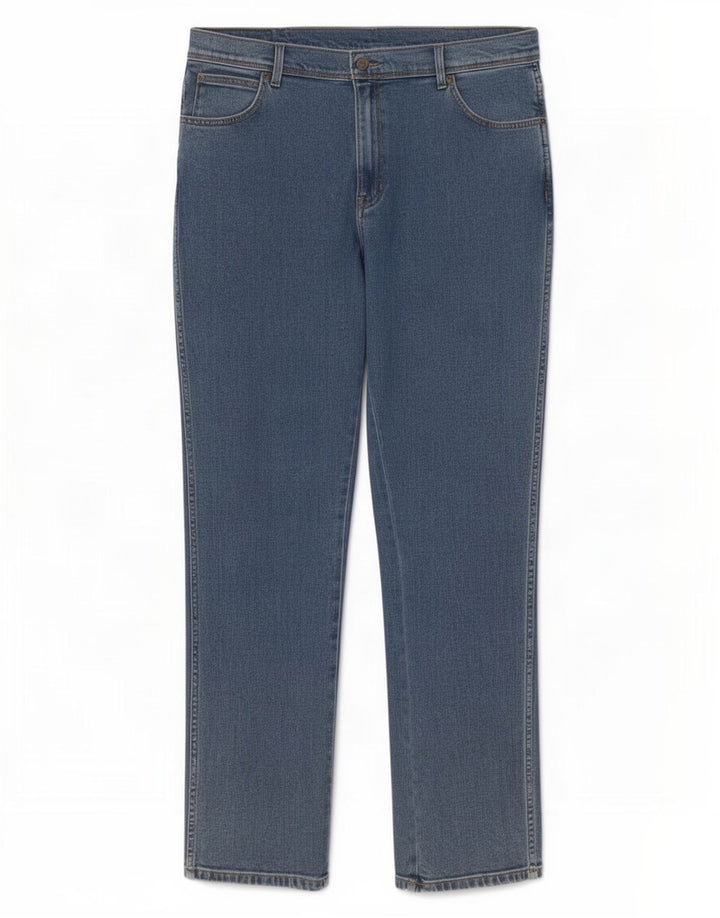 Wrangler Jean droit coupe droite W38 L34 pour homme en coton bleu