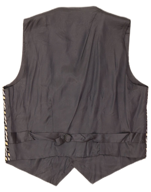 gilet homme vintage IT 50 Soie géométrique gris moyen