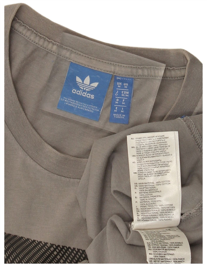 ADIDAS T-Shirt Graphique Homme Gris Moyen Coton