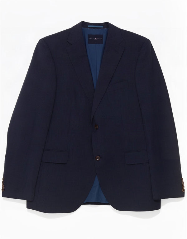 Tommy Hilfiger Veste blazer à 2 boutons pour homme UK 40 Large Bleu marine à fines rayures