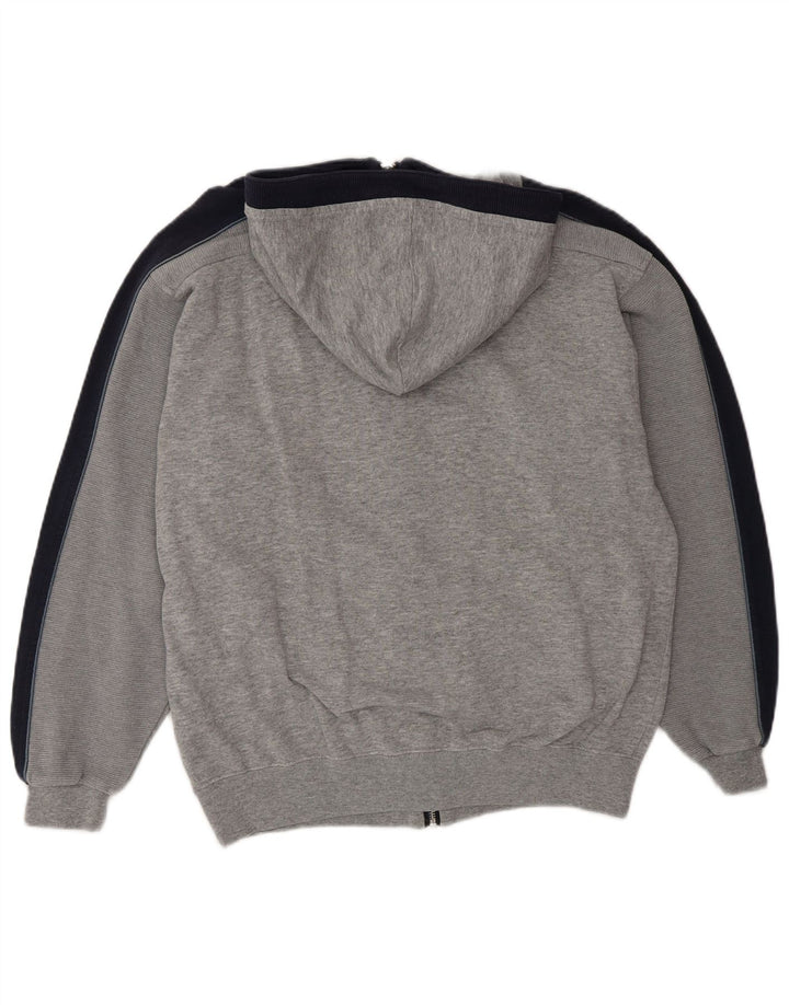 Champion Pull à capuche zippé pour homme en coton color block gris moyen